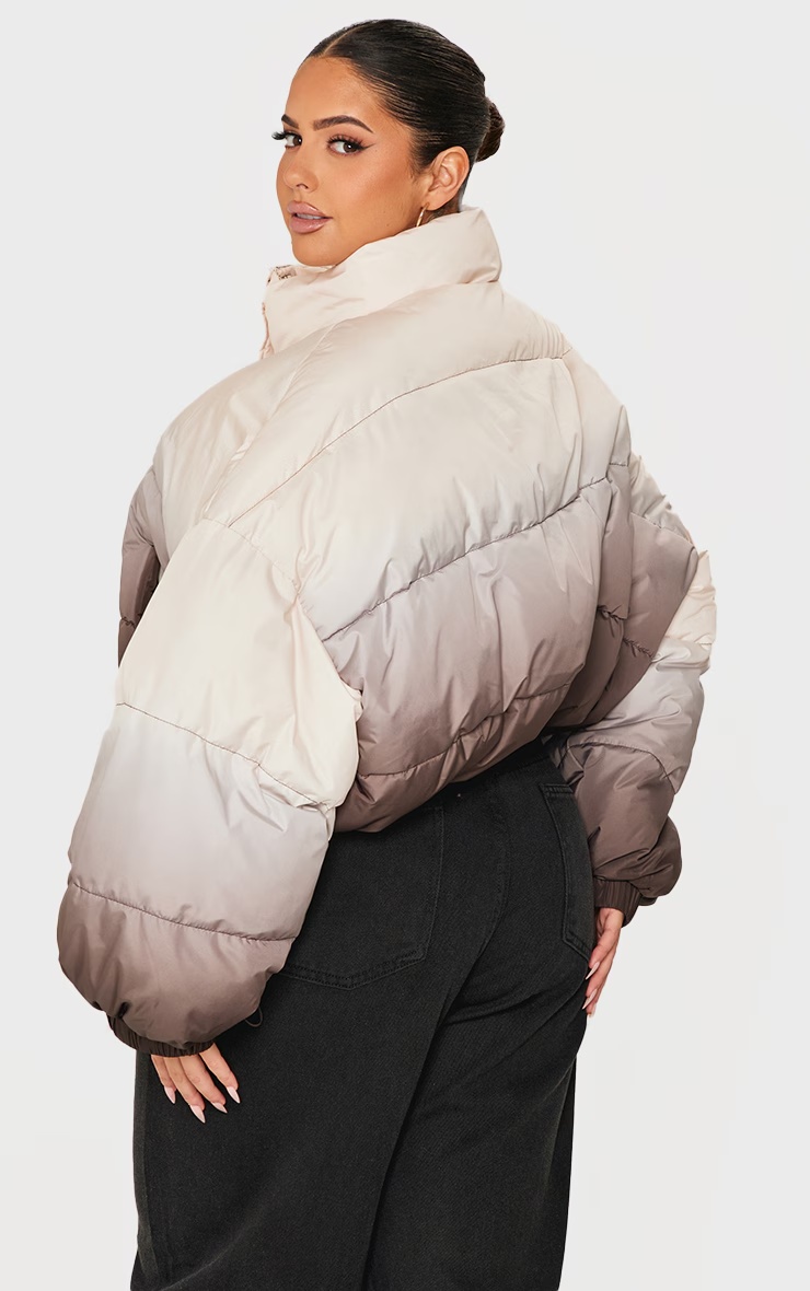 Plus Brown Ombre Puffer 2 Plus Brown Ombre Puffer