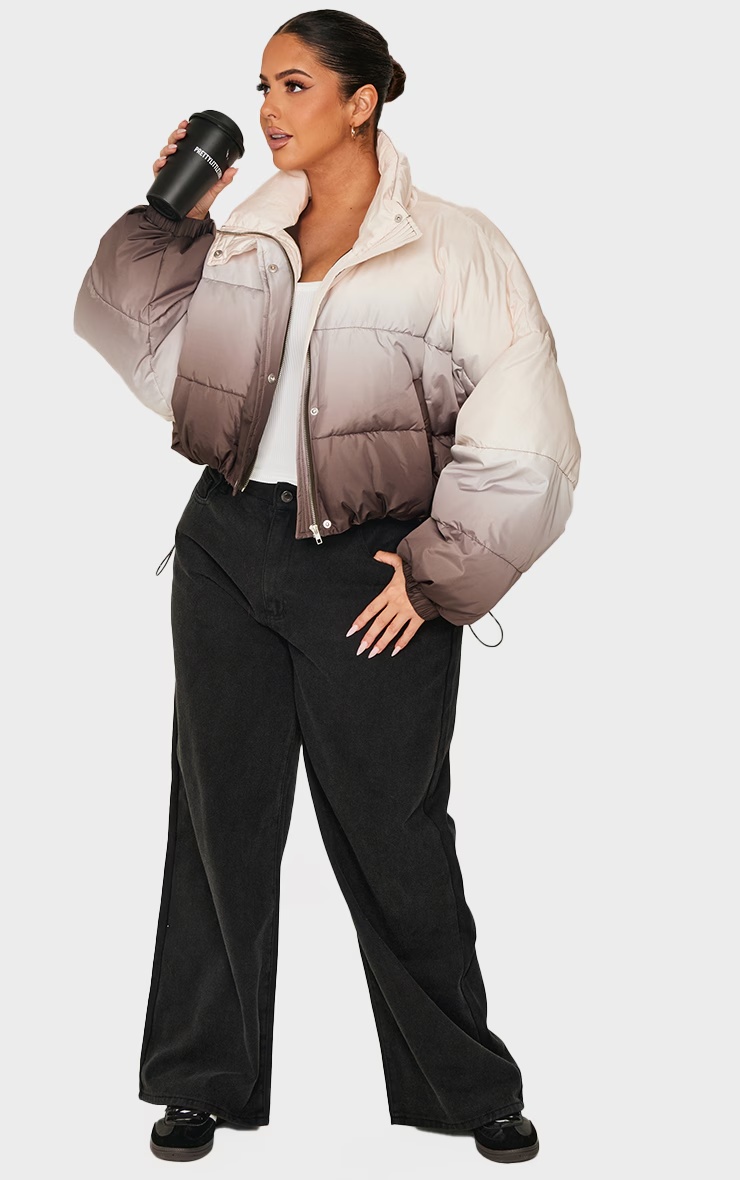 Plus Brown Ombre Puffer 3 Plus Brown Ombre Puffer