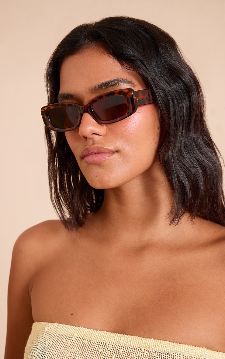 Amber Tortoise Shell Chunky Angled Sunglasses