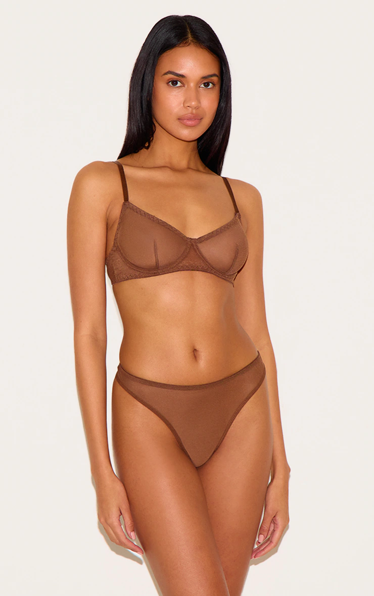 Chocolate Mesh Thong