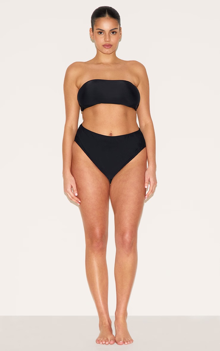 Plus Black Basic High Waist Bikni Bottom