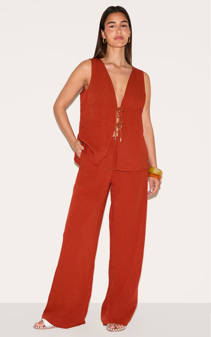 Rust Straight Leg Trousers 1 Rust Straight Leg Trousers