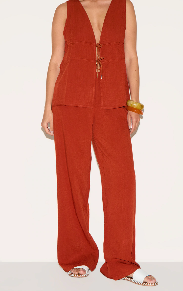 Rust Straight Leg Trousers 5 Rust Straight Leg Trousers