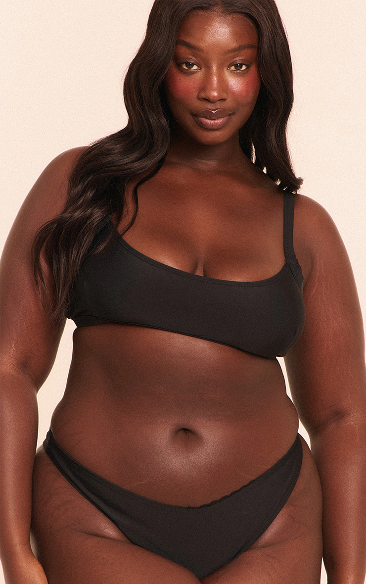 Plus Black Scoop Bikini Top
