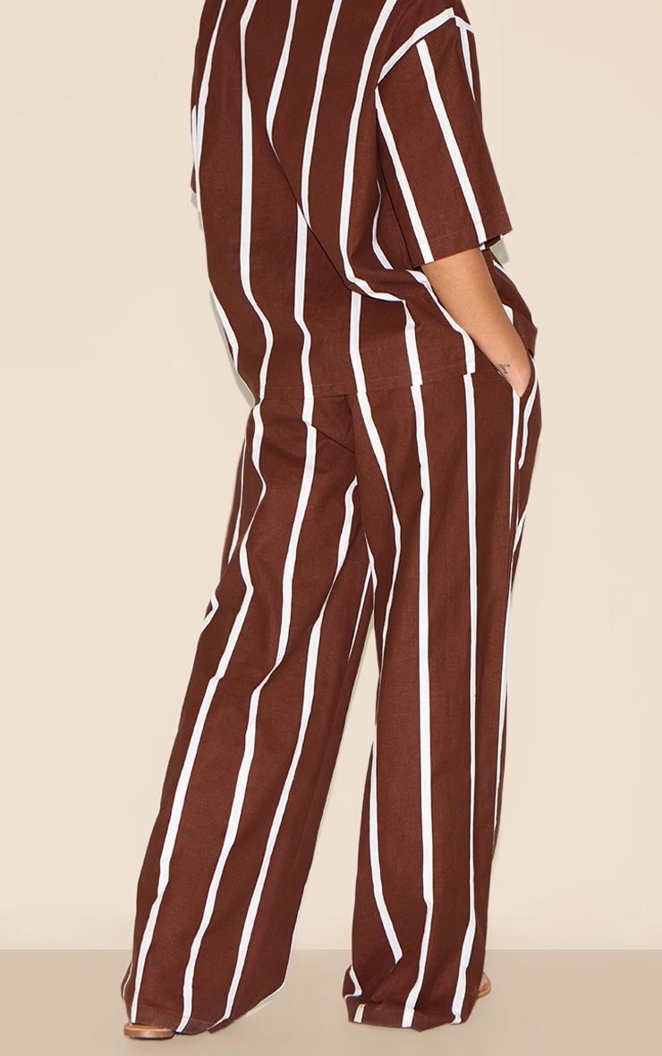 Choc Brown Striped Wide Leg Trousers 6 Choc Brown Striped Wide Leg Trousers