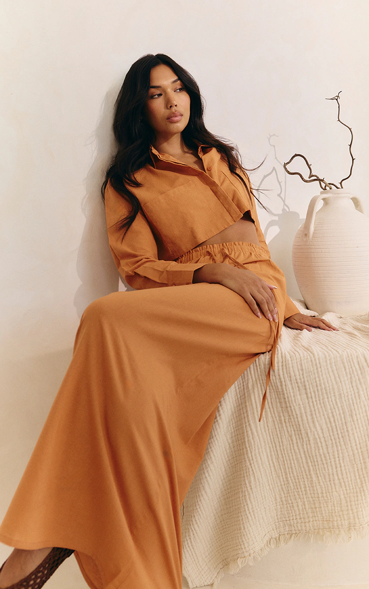 Apricot Drawstring Maxi Skirt 4 Apricot Drawstring Maxi Skirt