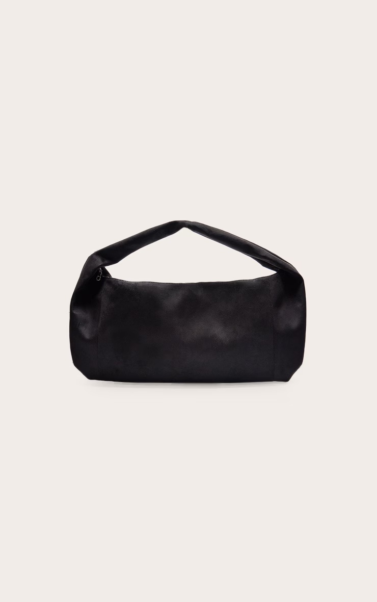 Black Oversized Faux Suede Tote Bag