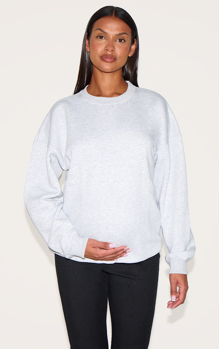Maternity Grey Marl Basic Ultimate Sweatshirt