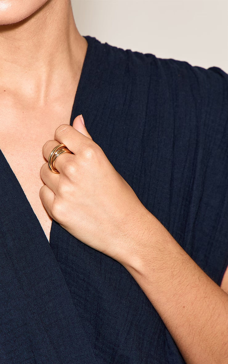 Gold Triple Layer Stacked Ring
