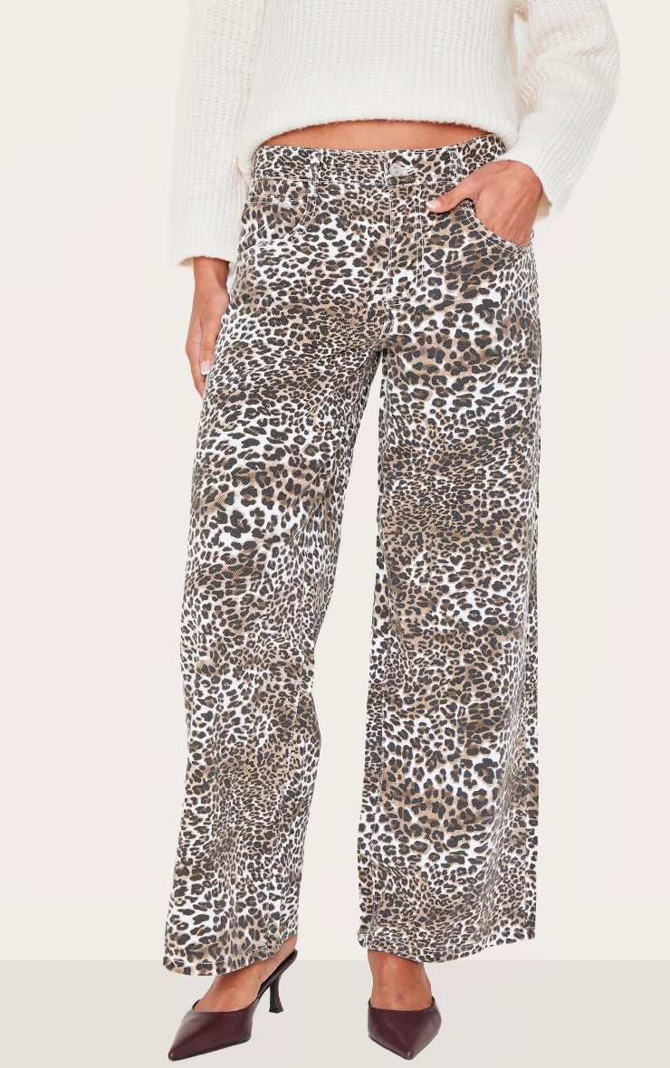 Leopard Print High Waist Wide Leg Jeans 1 Leopard Print High Waist Wide Leg Jeans