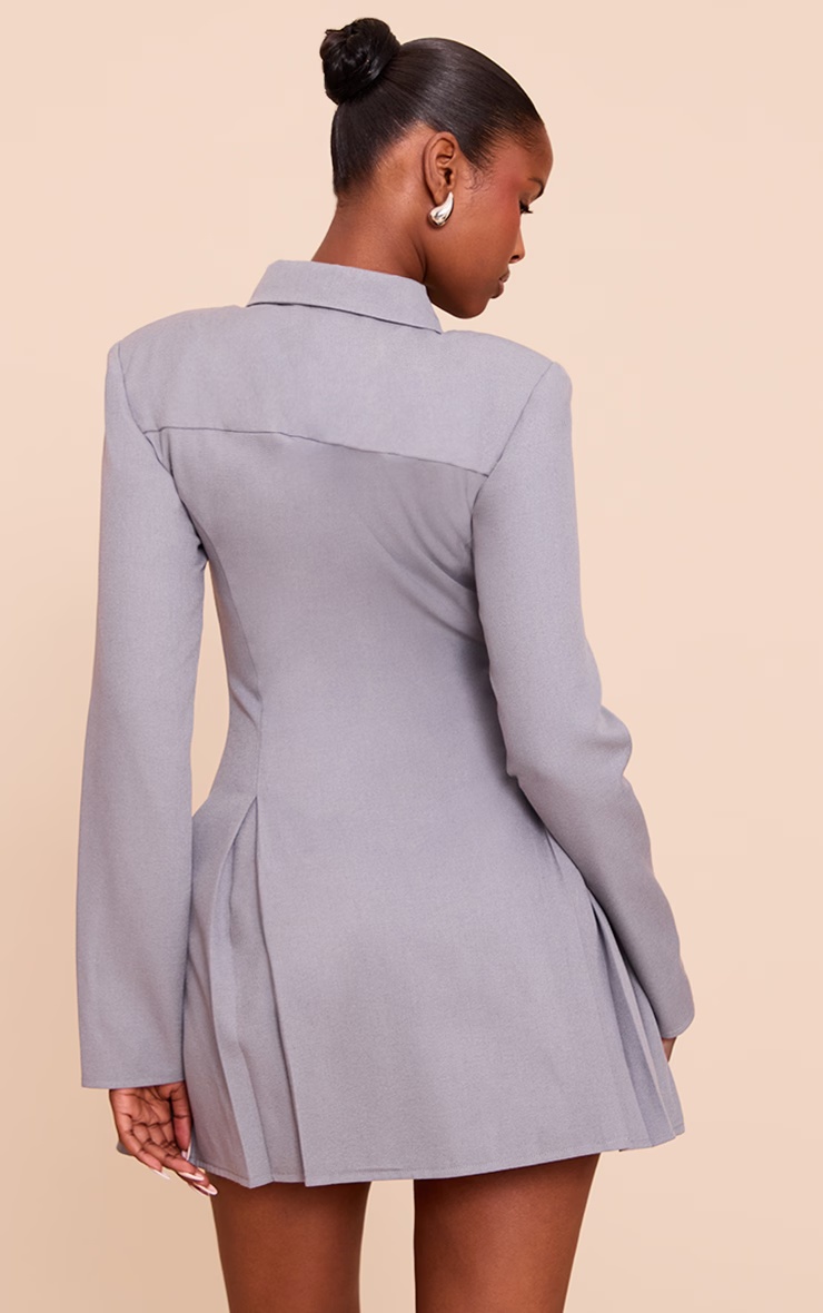 Blue Button Up Pleated Shirt Dress 5 Blue Button Up Pleated Shirt Dress
