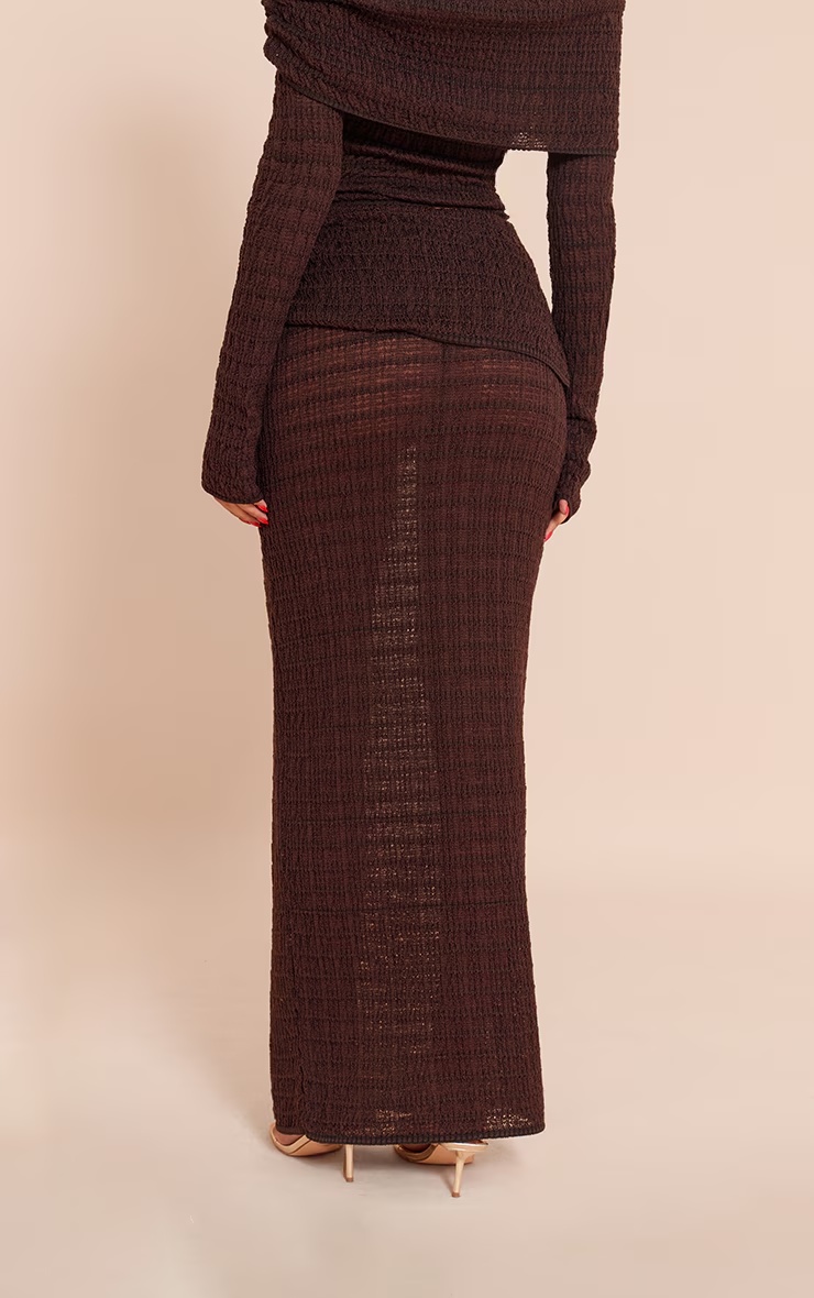 Tall Chocolate Fold Over Textured Knit Skirt 6 Tall Chocolate Fold Over Textured Knit Skirt