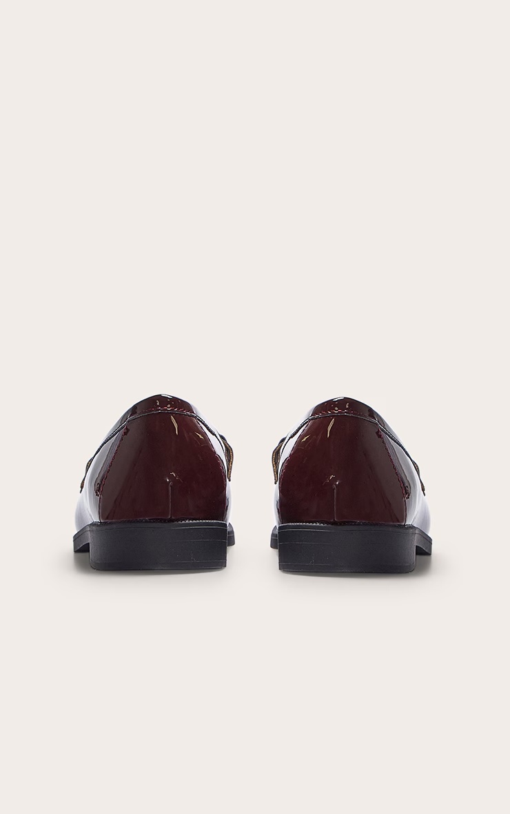 Burgundy Patent Loafer With Gold Buckle Detail 3 Burgundy Patent Loafer With Gold Buckle Detail