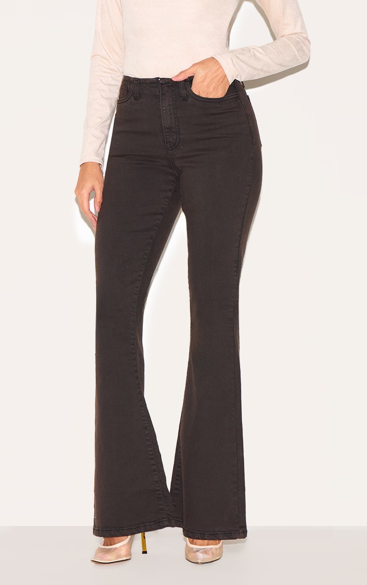 Dark Chocolate Low Rise Invisible Waistband Stretch Flares 2 Dark Chocolate Low Rise Invisible Waistband Stretch Flares