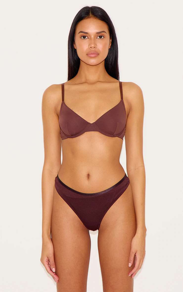 Brown Non Cupped Underwired Bra 1 Brown Non Cupped Underwired Bra