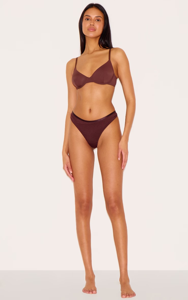 Brown Non Cupped Underwired Bra 3 Brown Non Cupped Underwired Bra