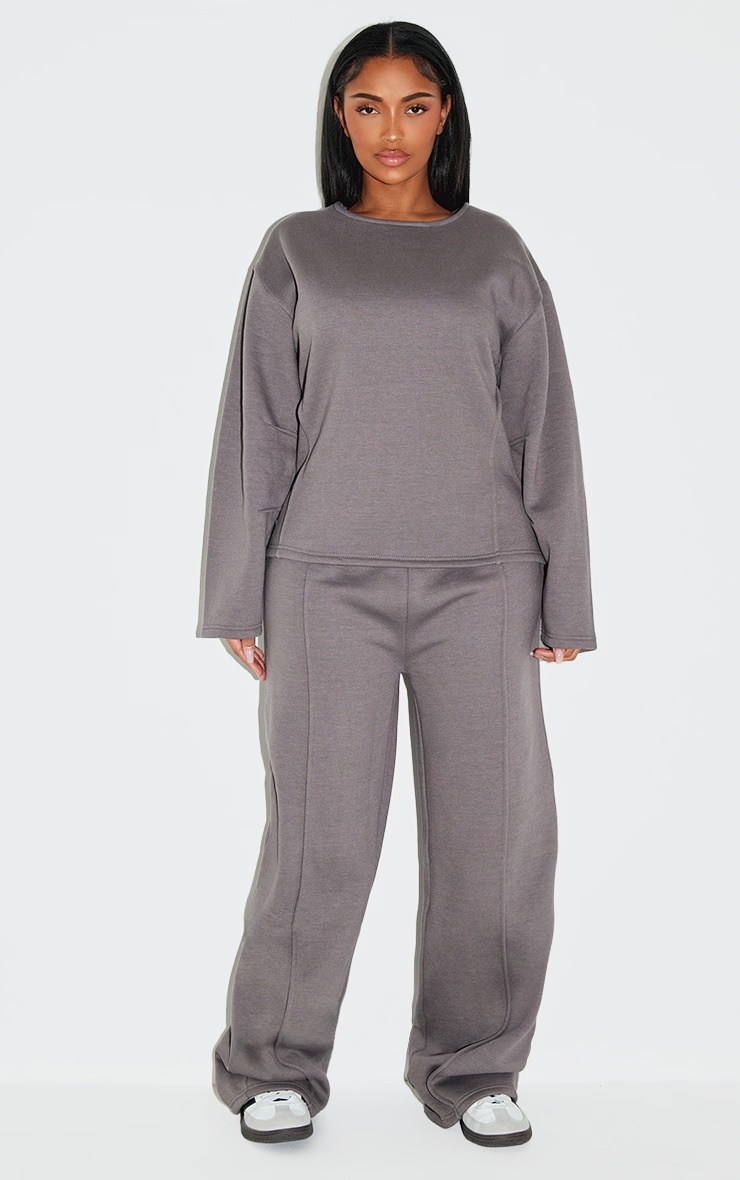 Shape Dove Grey Highwaisted Pintuck Wide Leg Joggers 5 Shape Dove Grey Highwaisted Pintuck Wide Leg Joggers