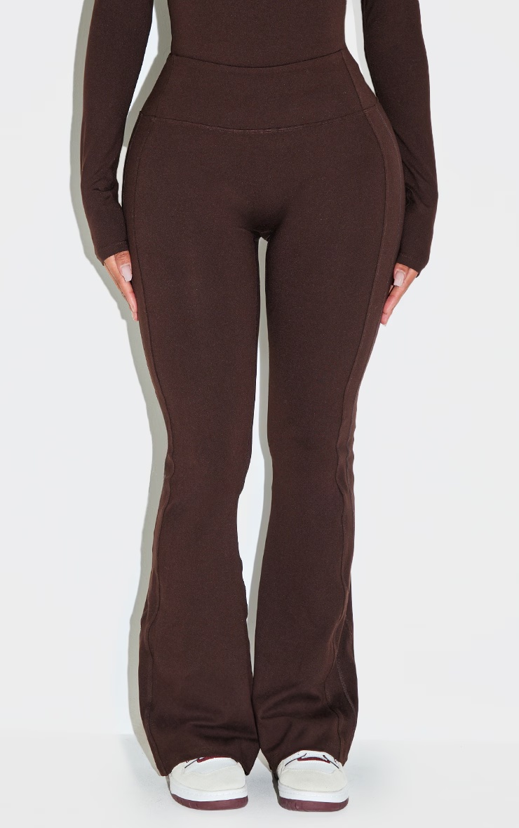 Shape Chocolate Sculpt Active High Waisted Seam Flared Trousers 2 Shape Chocolate Sculpt Active High Waisted Seam Flared Trousers