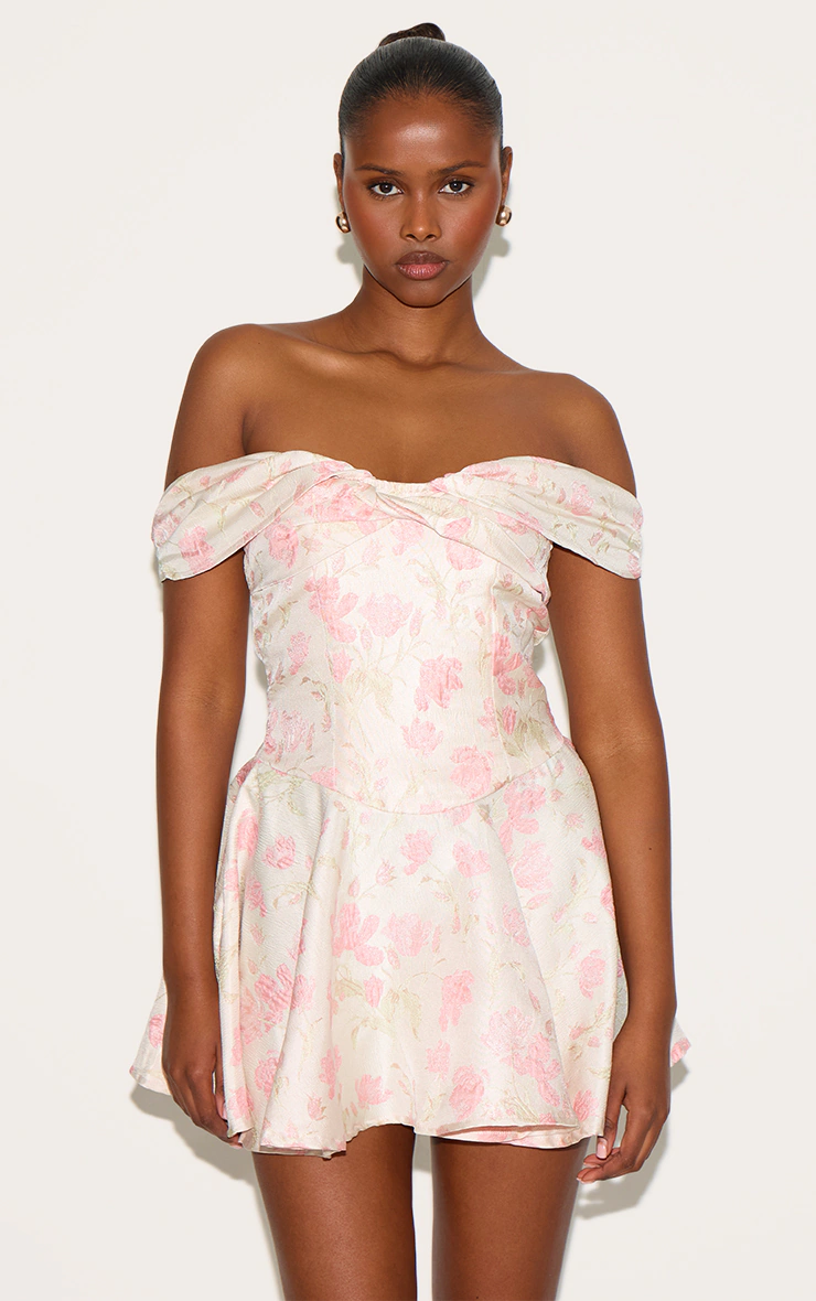 Pink Bardot Jacquard Shift Dress 4 Pink Bardot Jacquard Shift Dress