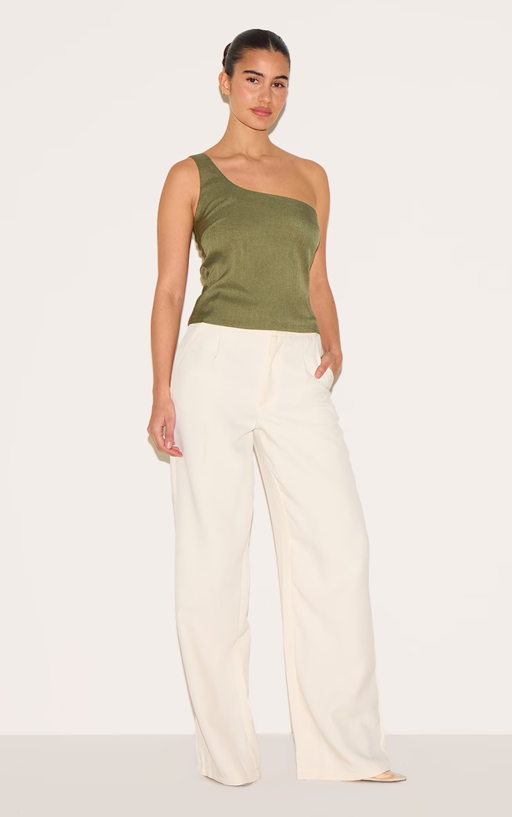 Olive Woven Asymmetric Top 6 Olive Woven Asymmetric Top