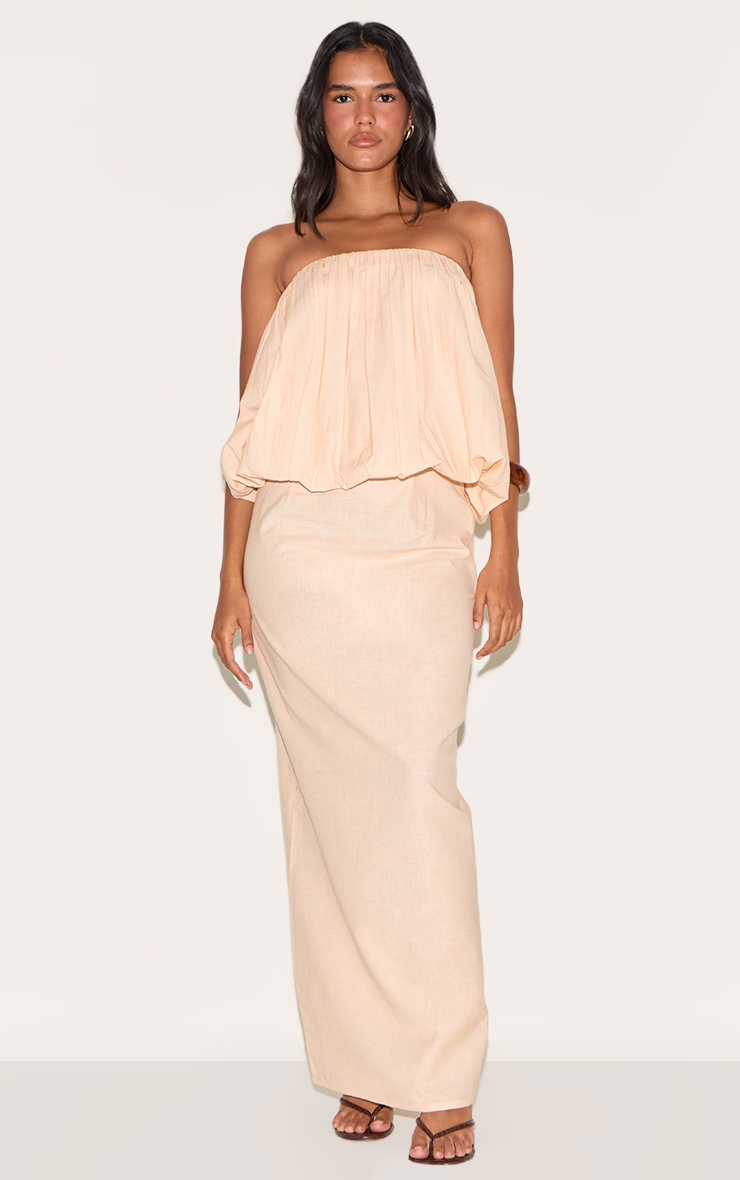 Natural Linen Look A Line Maxi Skirt 4 Natural Linen Look A Line Maxi Skirt