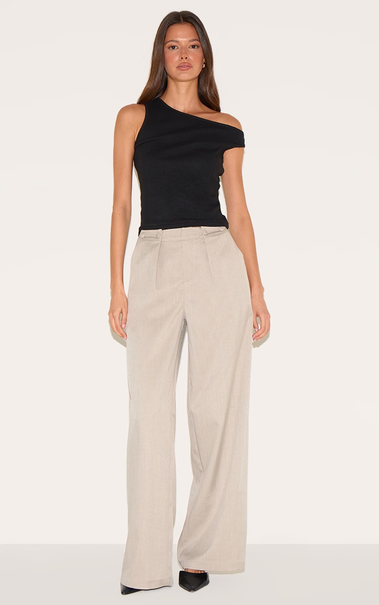 Grey Adjustable Waistband Detail Tailored Trousers 2 Grey Adjustable Waistband Detail Tailored Trousers