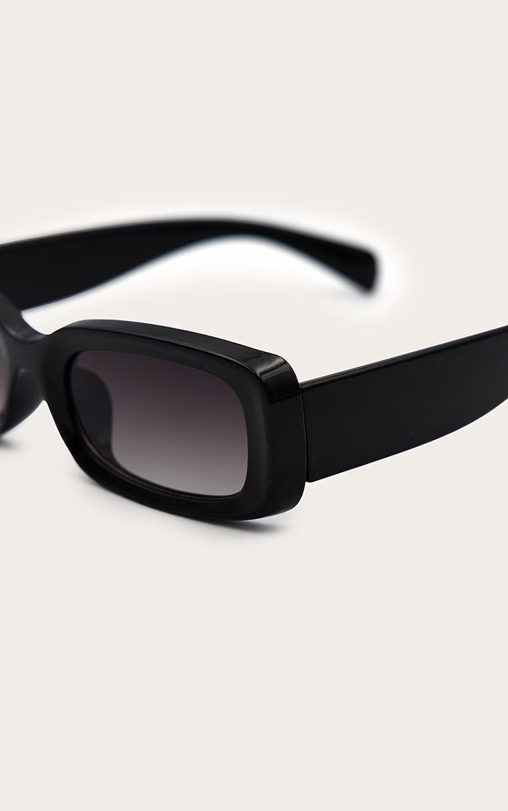 Black Rectangular Slim Frame Sunglasses 3 Black Rectangular Slim Frame Sunglasses