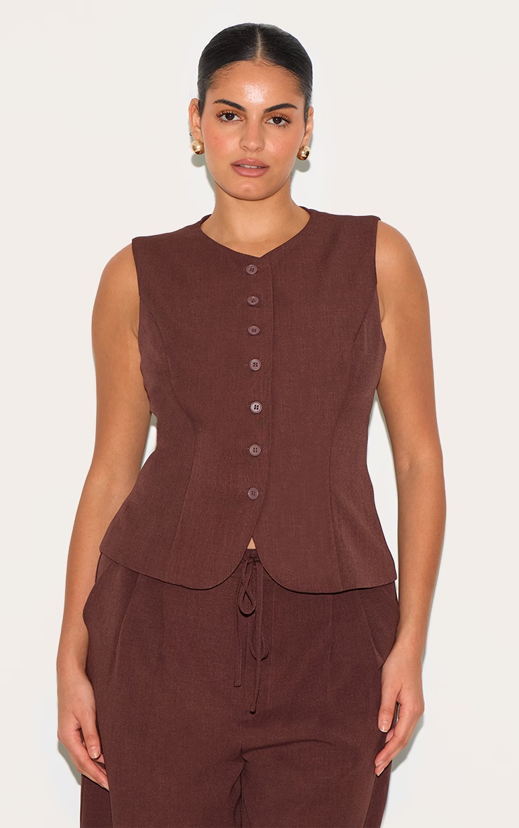 Plus Wine Tailored Woven Waistcoat 4 Plus Wine Tailored Woven Waistcoat