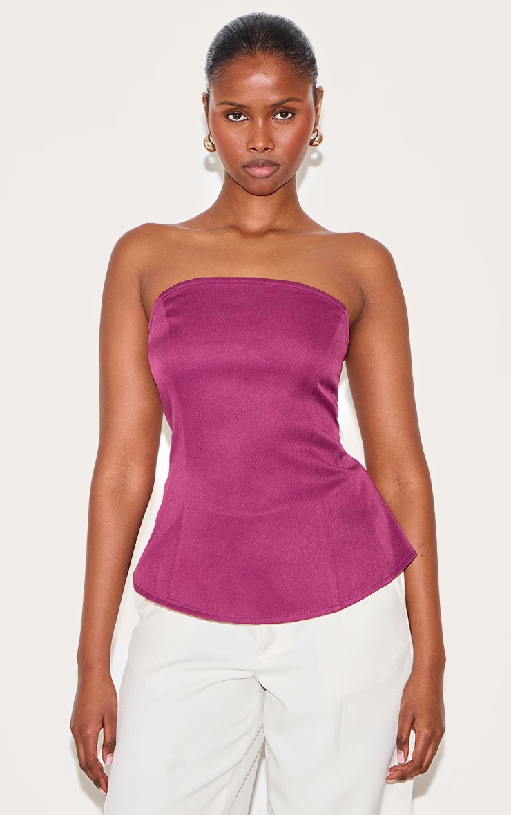 Wine Peplum Bandeau 4 Wine Peplum Bandeau