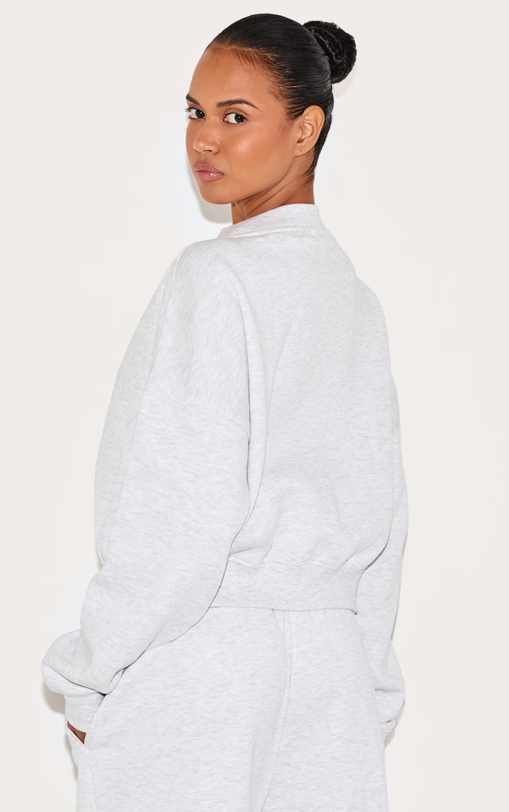 Ash Grey Boxy V Neck Sweatshirt 5 Ash Grey Boxy V Neck Sweatshirt