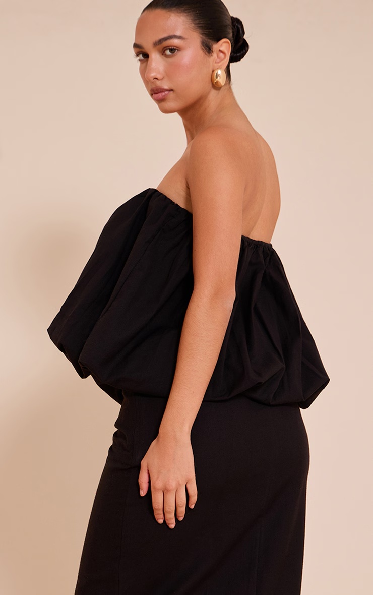 Black Ruched Longline Bandeau Top 5 Black Ruched Longline Bandeau Top