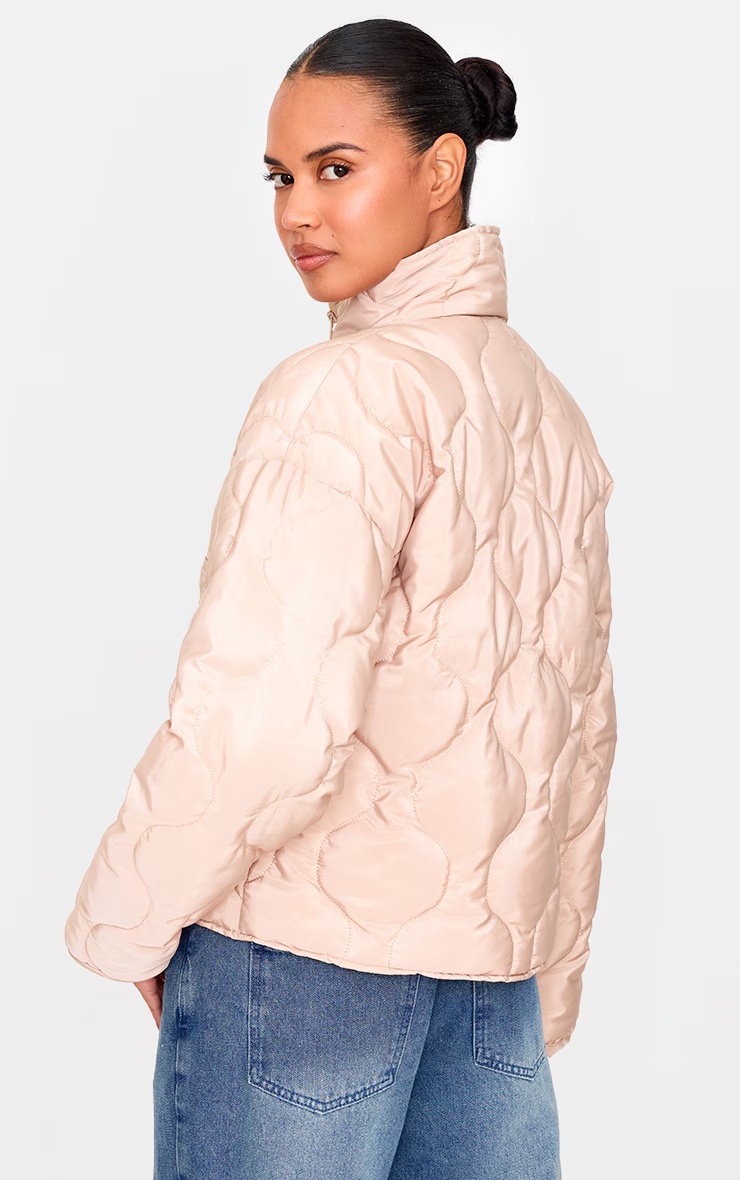 Stone Padded Wave Funnel Neck Jacket 2 Stone Padded Wave Funnel Neck Jacket