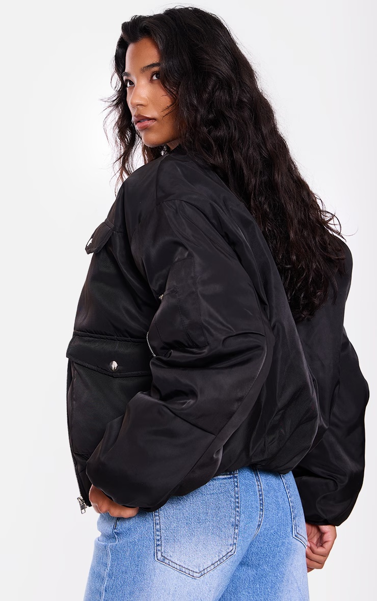 Black Oversized Bomber Jacket 5 Black Oversized Bomber Jacket