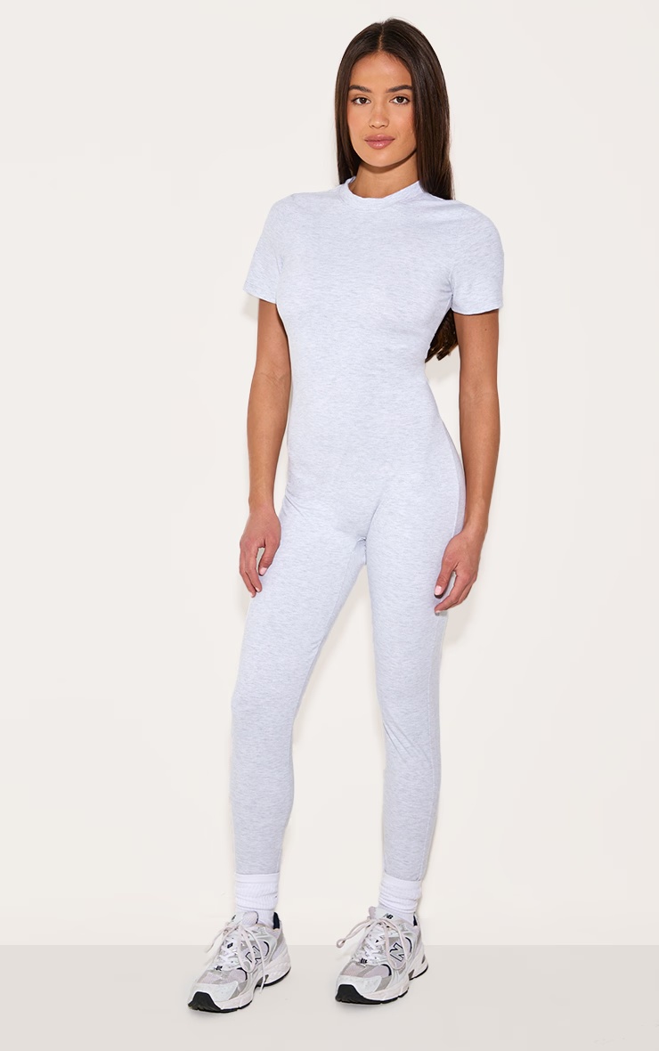 Ash Grey Ultimate Sculpt Short Sleeved Unitard