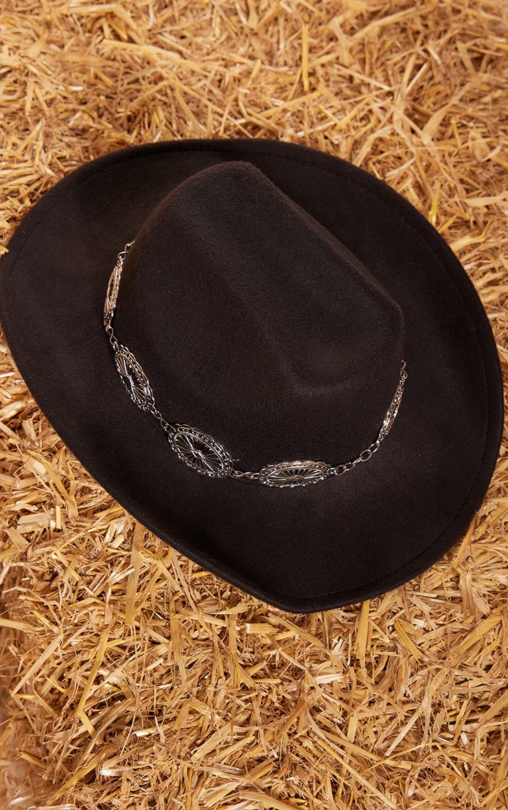 Black Chain Buckle Festival Cowboy Hat 5 Black Chain Buckle Festival Cowboy Hat