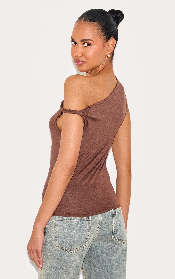 Mocha Soft Cotton Twist Detail Long Vest Top 5 Mocha Soft Cotton Twist Detail Long Vest Top