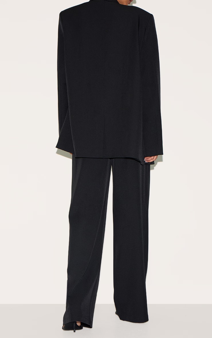 Black Woven Tailored Wide Leg 6 Black Woven Tailored Wide Leg