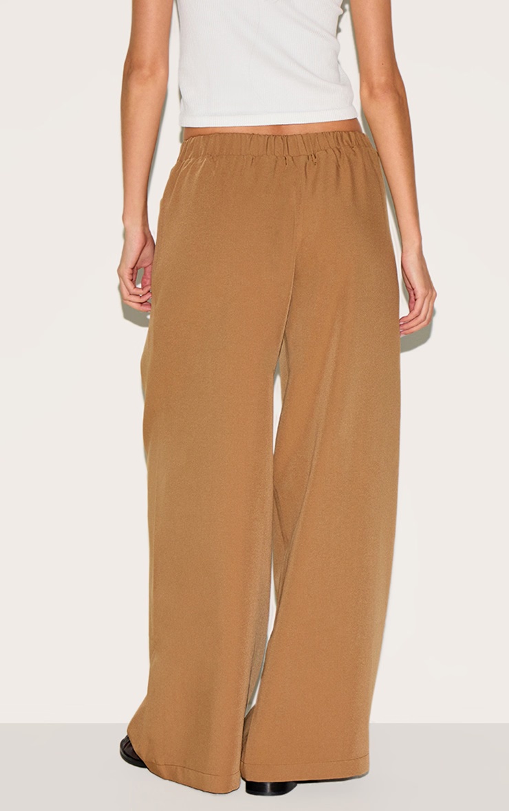 Taupe Stretch Waistband Detail Tailored Trousers 6 Taupe Stretch Waistband Detail Tailored Trousers