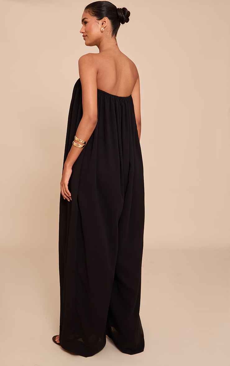 Black Chiffon Bandeau Puffball Jumpsuit 5 Black Chiffon Bandeau Puffball Jumpsuit