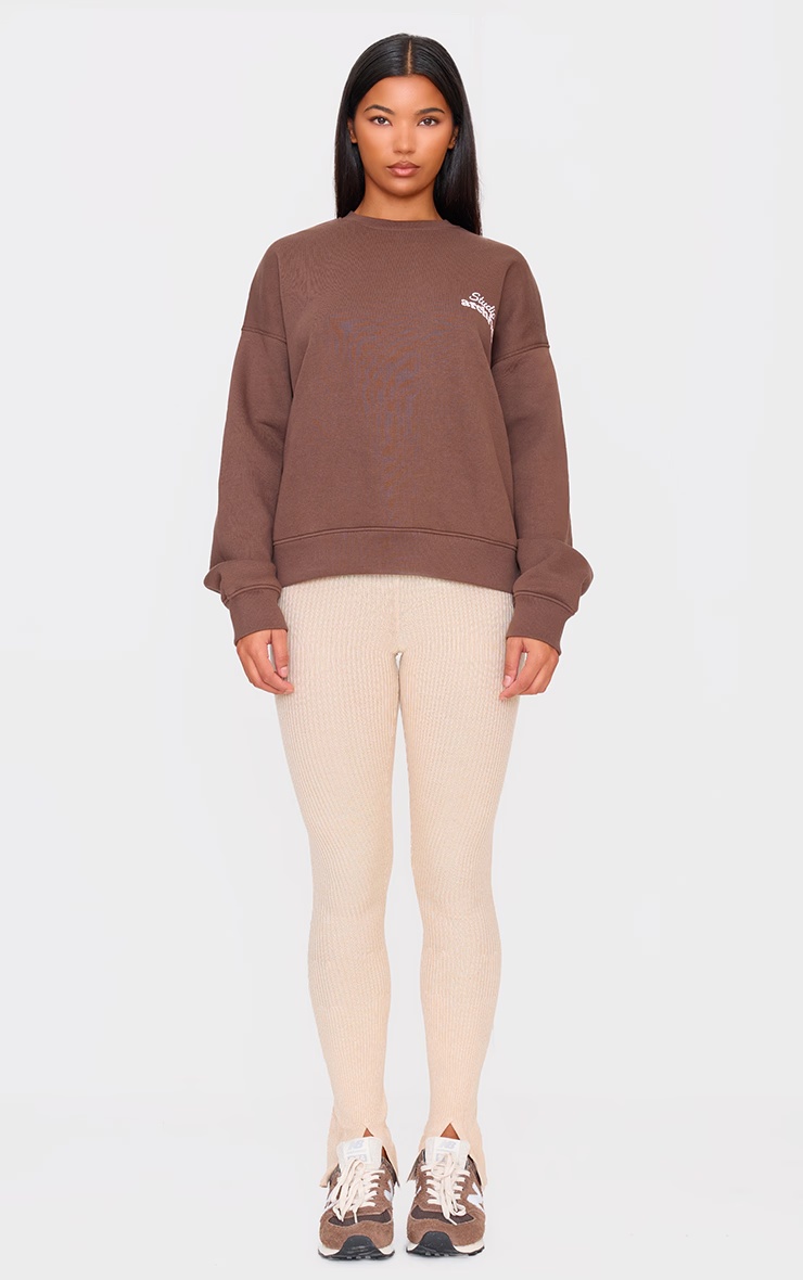 Oatmeal Knitted Split Hem Flare Trousers 4 Oatmeal Knitted Split Hem Flare Trousers