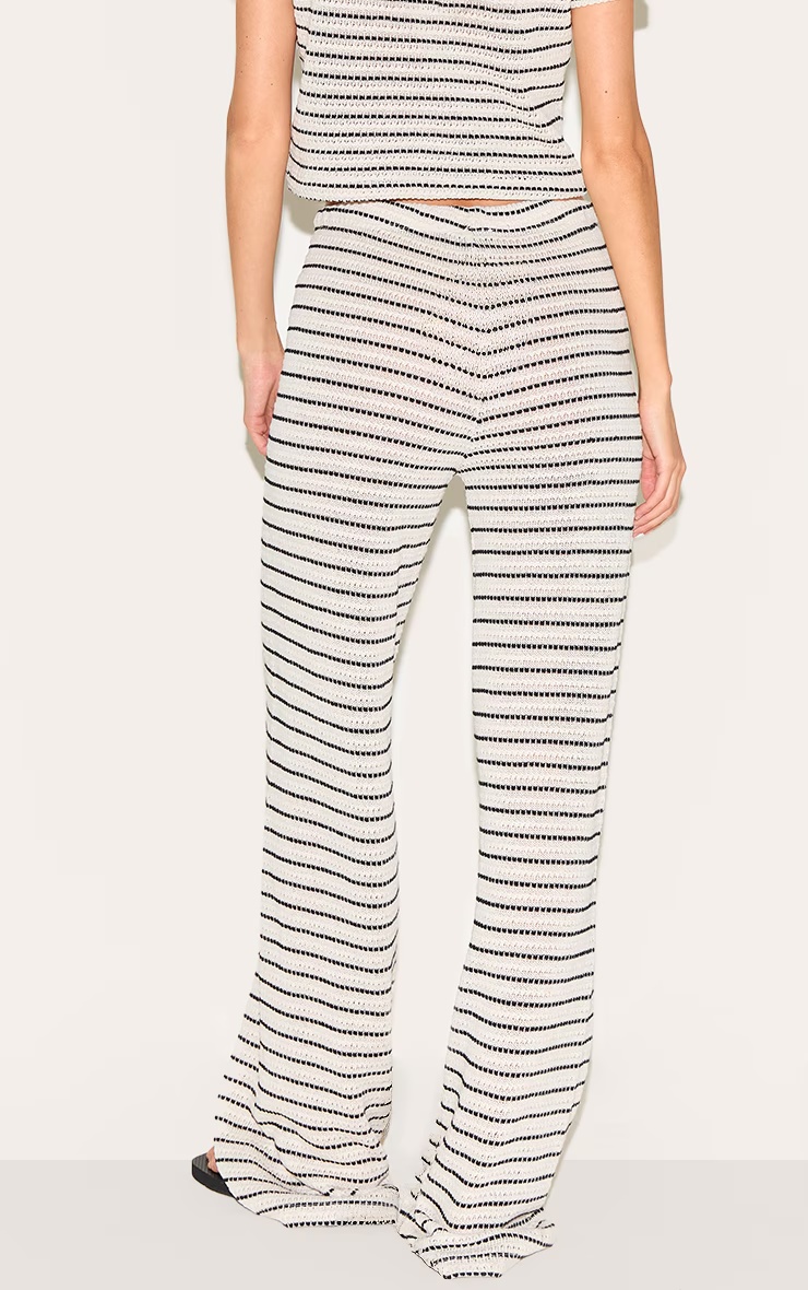 Black Striped Textured Casual Trousers 6 Black Striped Textured Casual Trousers