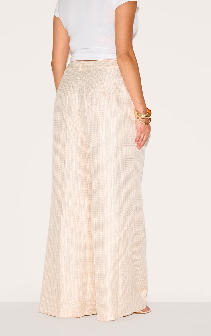 Plus Cream Textured Woven Tailored Trousers 6 Plus Cream Textured Woven Tailored Trousers