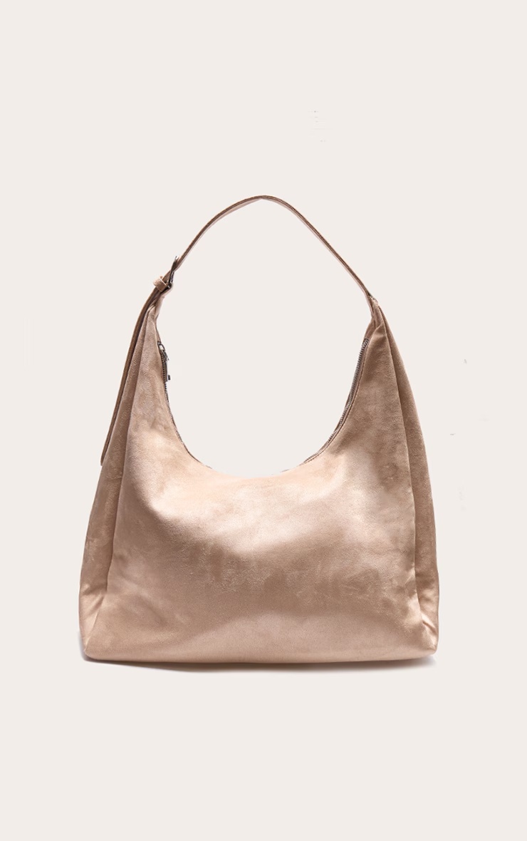 Cream Faux Suede Tote