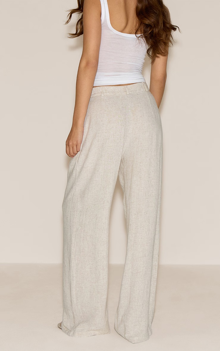 Natural Linen Look Floaty Tailored Trousers 6 Natural Linen Look Floaty Tailored Trousers