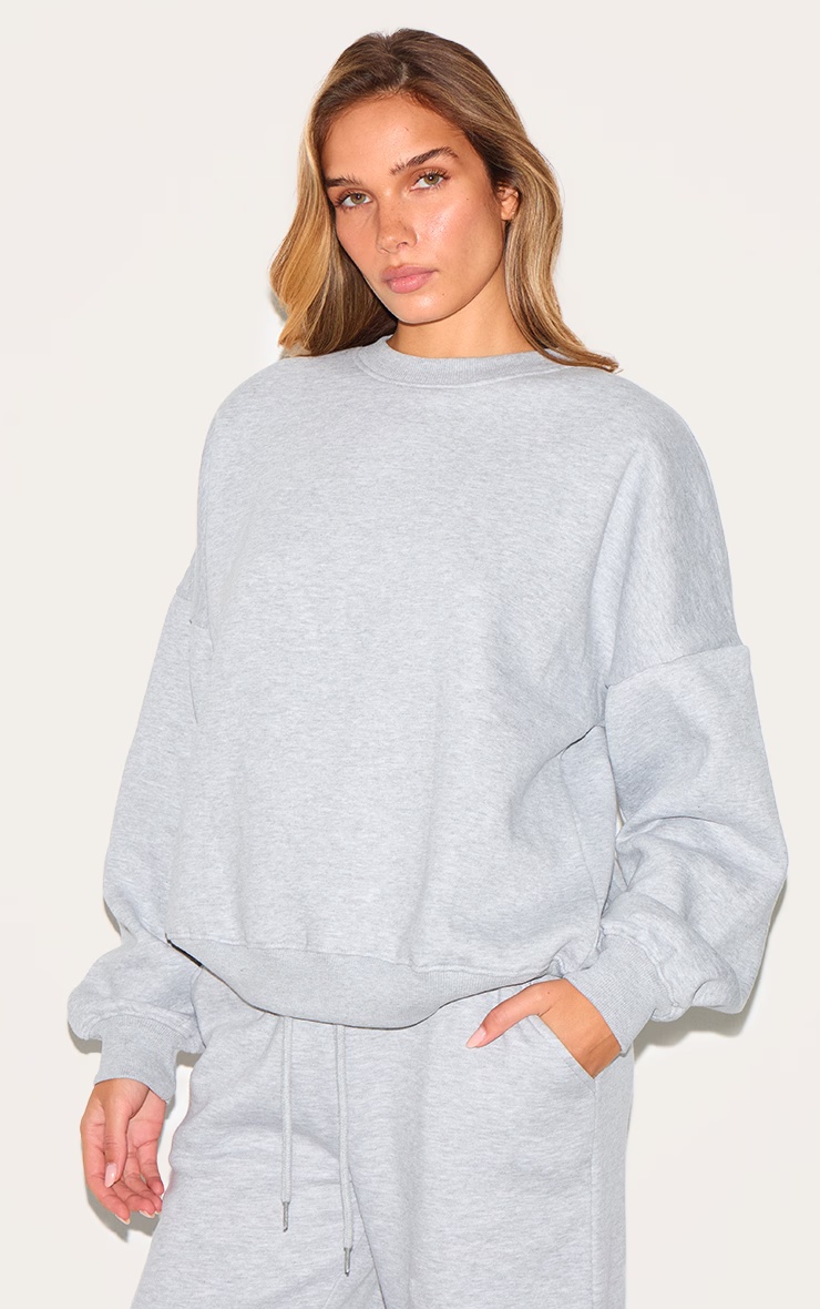Ash Grey Oversized Long Sleeve Sweatshirt