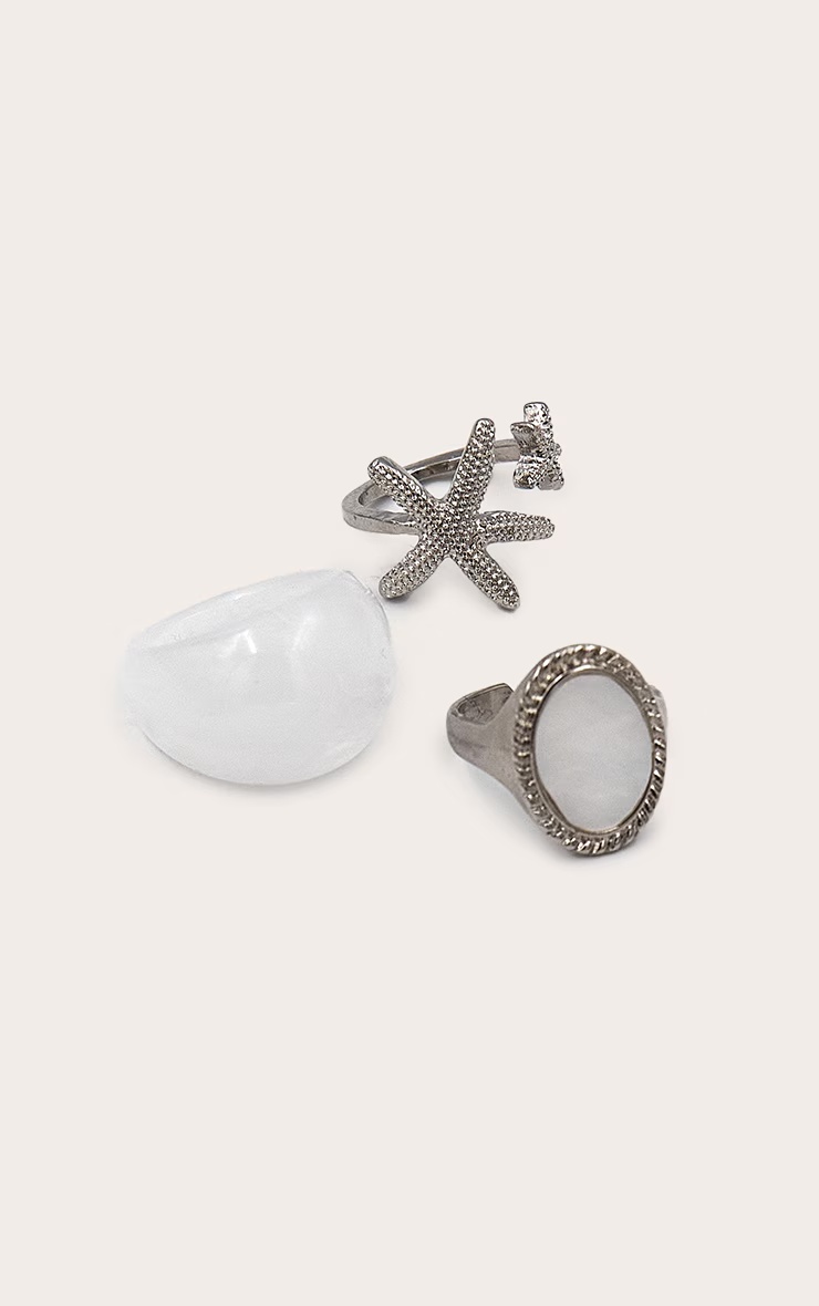 Silver and Resin Assorted Novelty Ring Multi-Pack 2 Silver and Resin Assorted Novelty Ring Multi-Pack