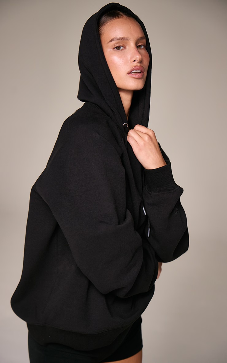 Black Embroidered Interlock Hoodie 4 Black Embroidered Interlock Hoodie