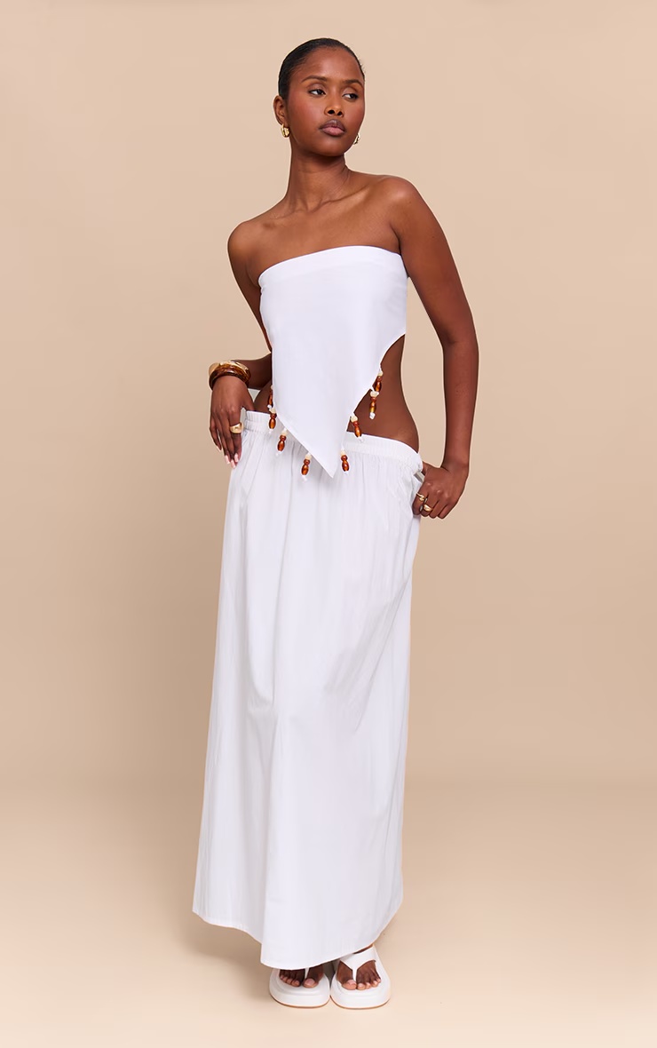 White Beaded Pointed Bandeau 3 White Beaded Pointed Bandeau