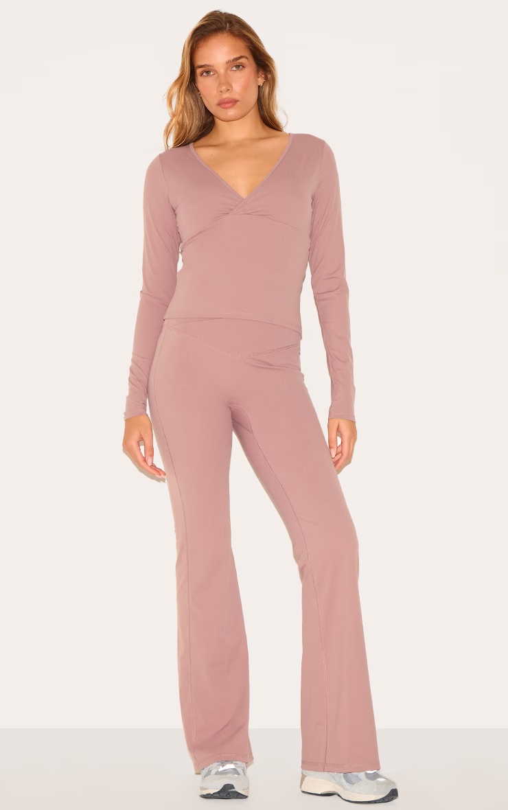 Mauve Sculpt Crossover Long Sleeve Top 6 Mauve Sculpt Crossover Long Sleeve Top